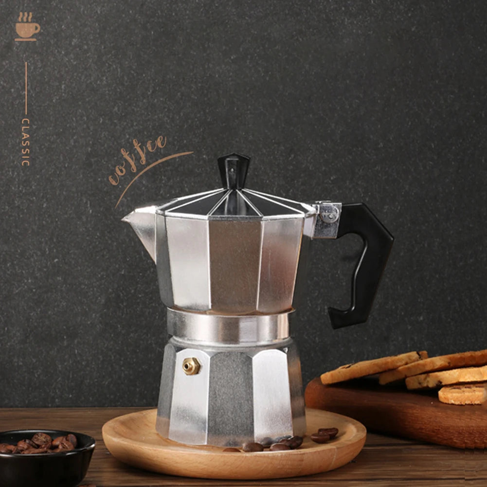 Aluminum Classic Stovetop Espresso Coffee Maker Continental Moka Percolator Pot for Italian Cuban 1/3/6/9/12 Cups 50/300/600ML