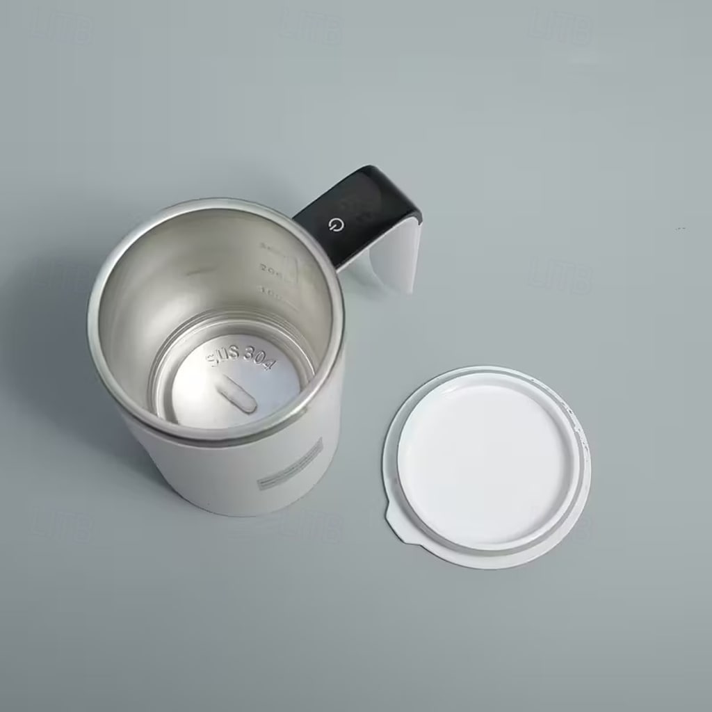 Electric Coffee Mug with LED Temperature Display - One-Touch Operation, 304 Stainless Steel, Suitable for Mixing Coffee, Milk, Tea, and Blended Drinks, Ideal for Office, Home & Outdoor Travel Use